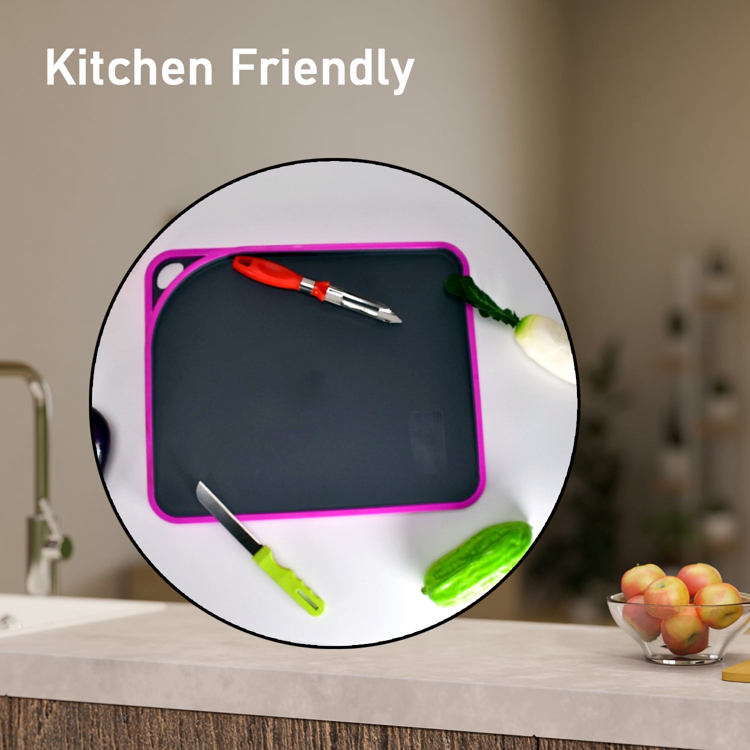 2462 Vegetables and Fruits Cutting Chopping Board Plastic Chopper Cutter Board Non-slip Antibacterial Surface with Extra Thickness DeoDap 2462 Vegetables and Fruits Cutting Chopping Board Plastic Chopper Cutter Board Non-slip Antibacterial Surface with Extra Thickness DeoDap